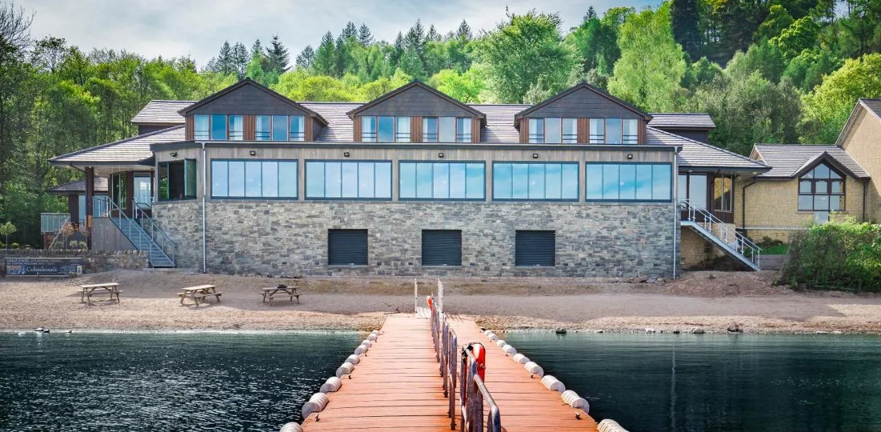 The Lodge seen from its pier